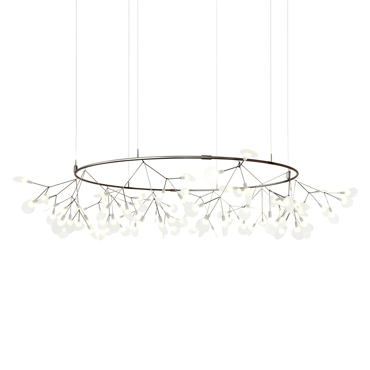 Modern Black Chandelier | Flower-Shaped Acrylic Design with Remote Control 14
