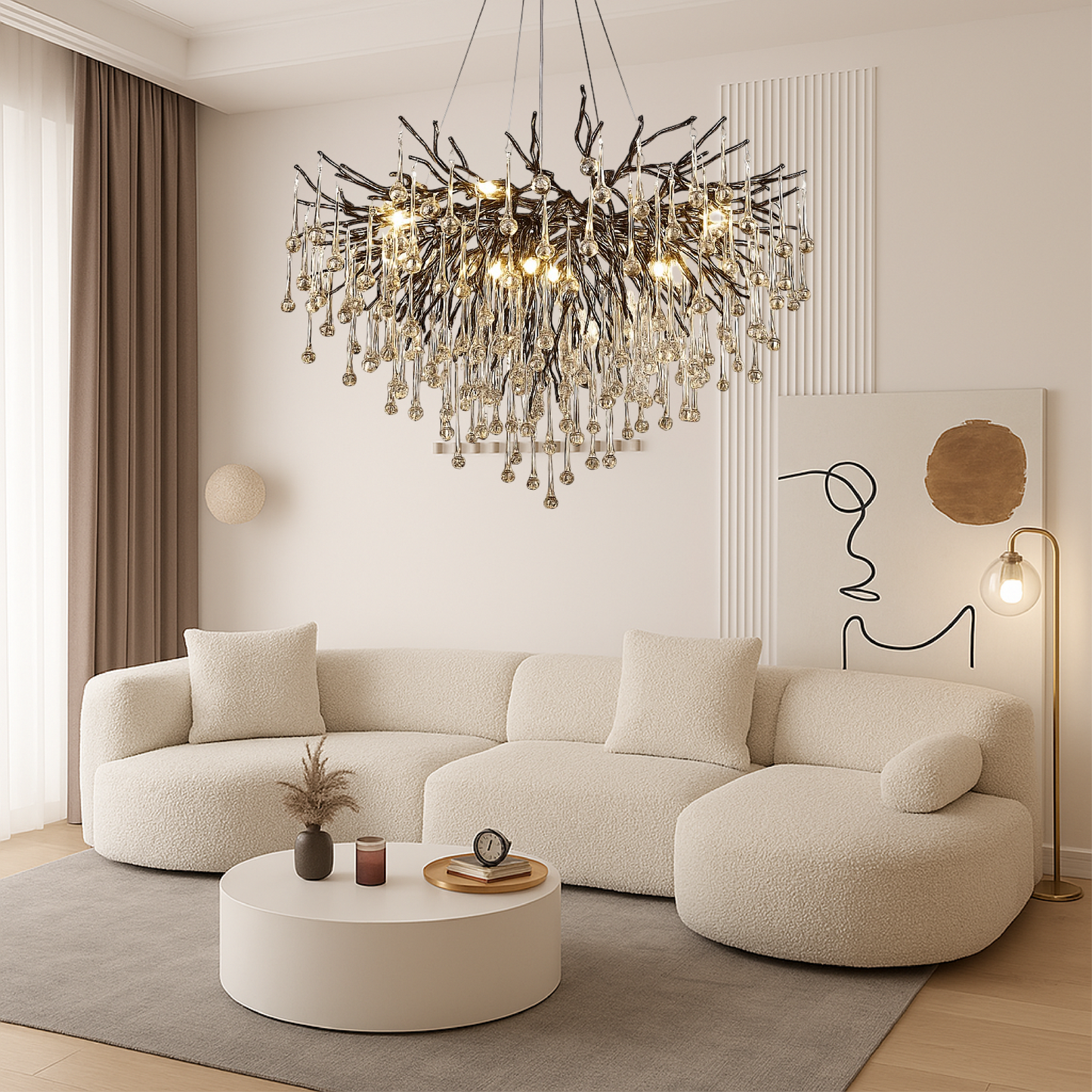 Modern Black Chandelier | Raindrop Design with LED Lighting for Dining Rooms 5