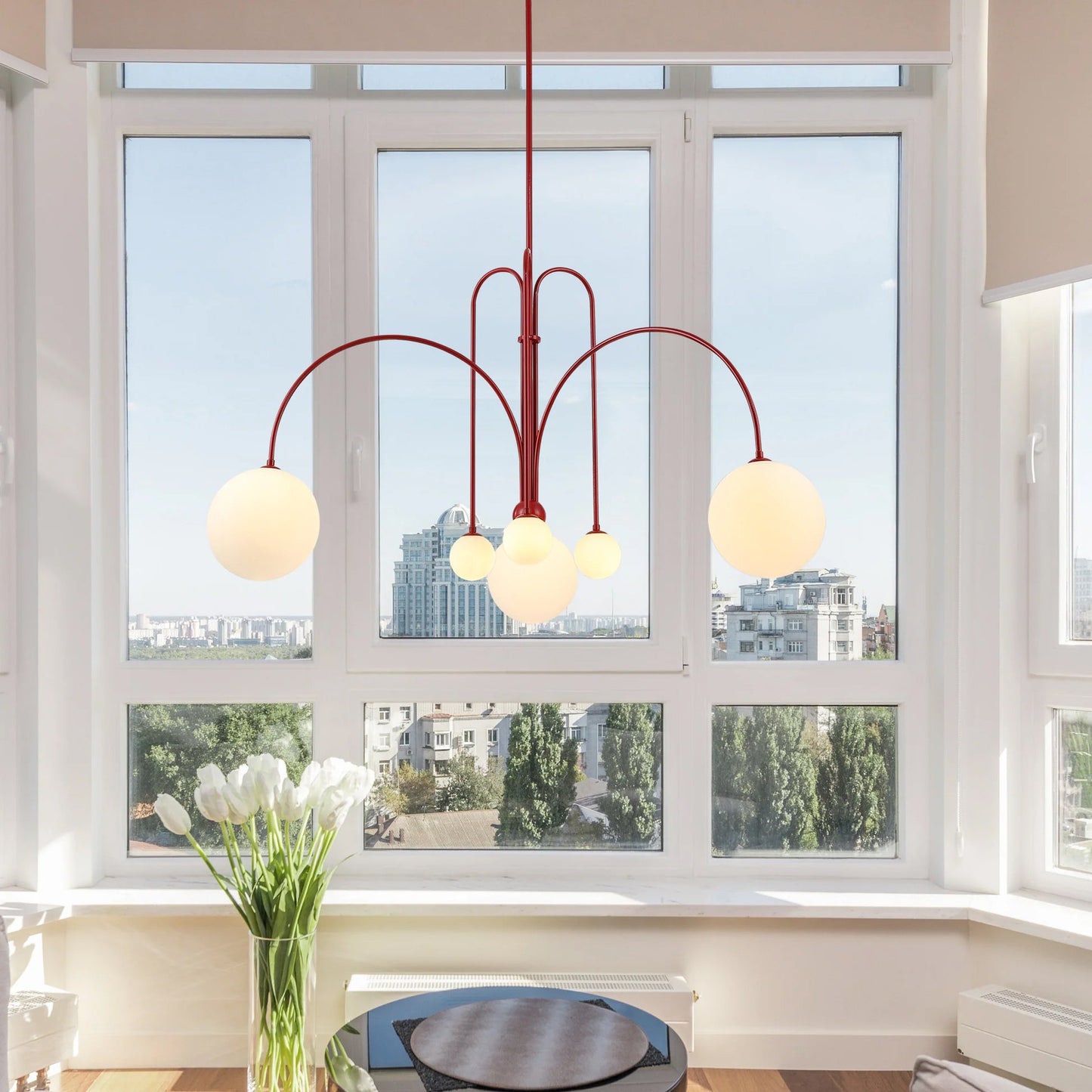 Modern Glass Pendant Light | Elegant Design with 6 LED Heads 2