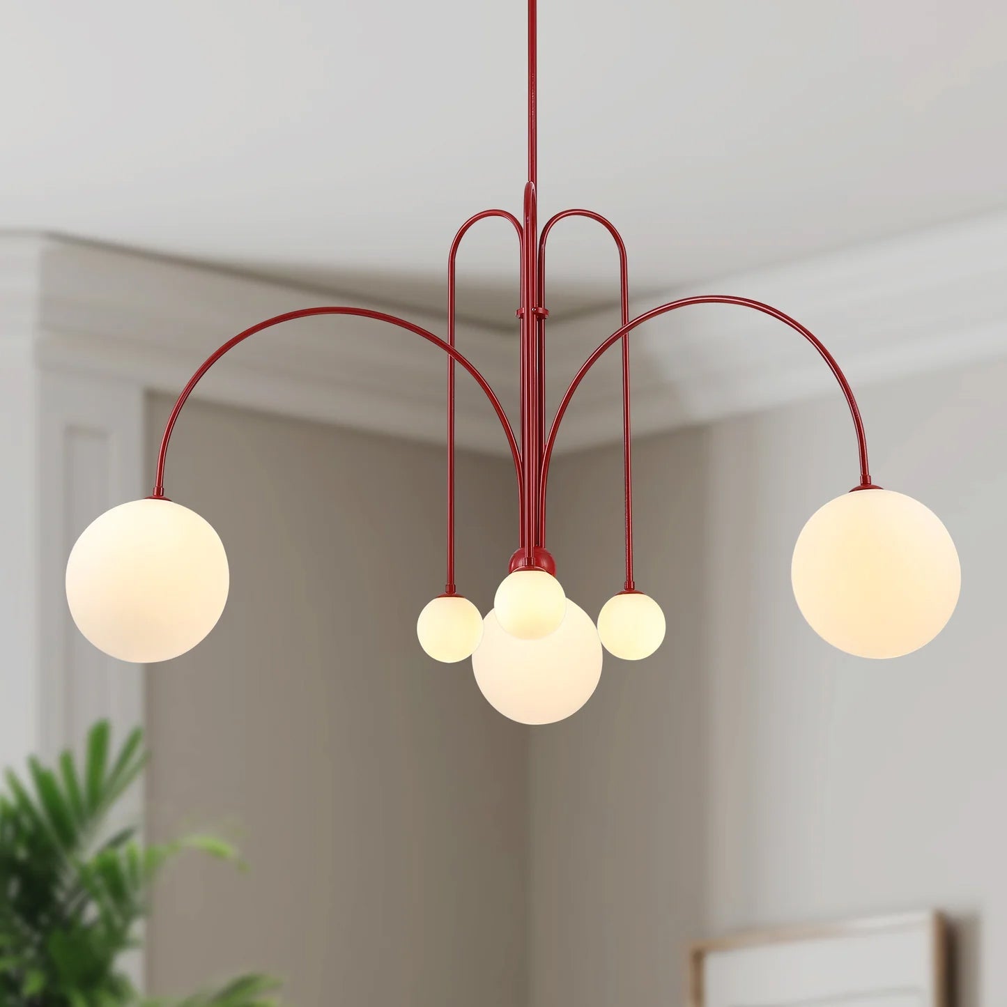 Modern Glass Pendant Light | Elegant Design with 6 LED Heads 3