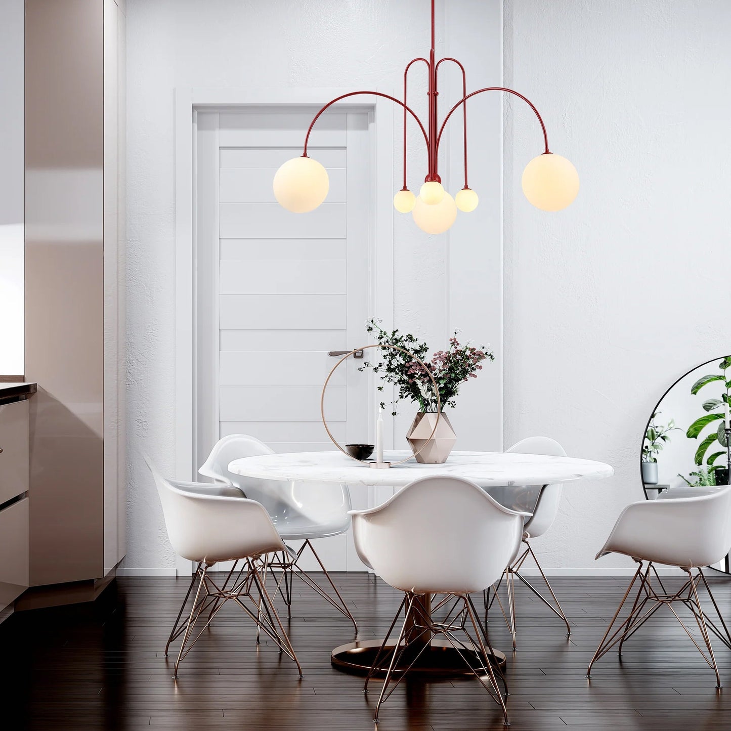 Modern Glass Pendant Light | Elegant Design with 6 LED Heads 4
