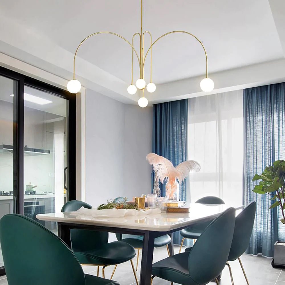 Modern Glass Pendant Light | Elegant Design with 6 LED Heads 6