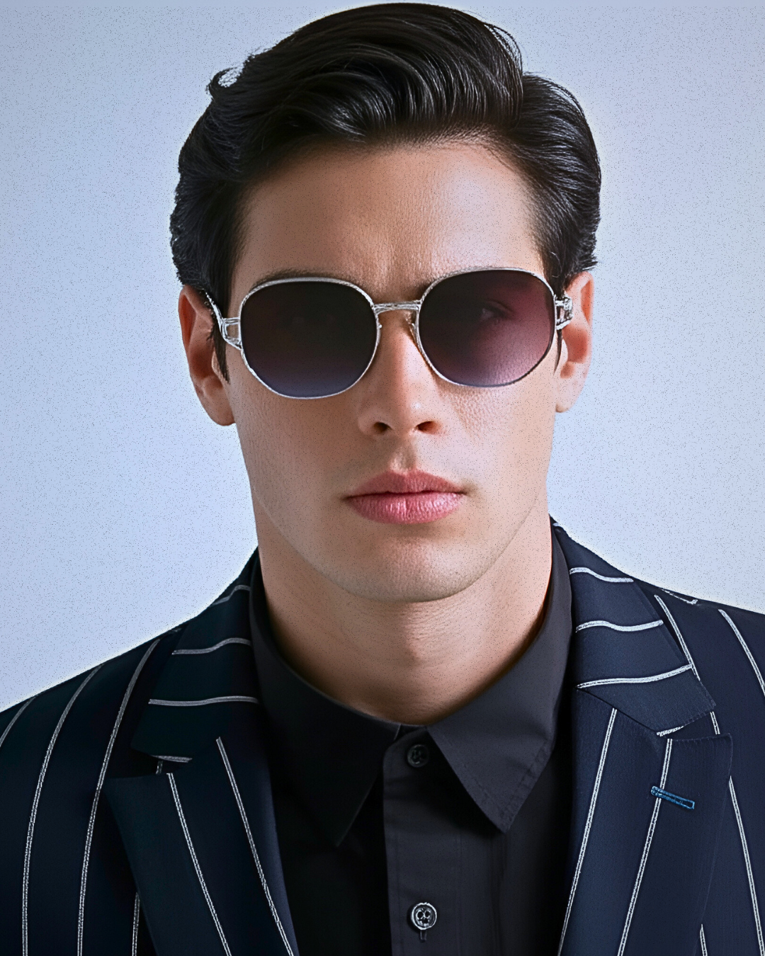 Lunettes de soleil métal bleu violet