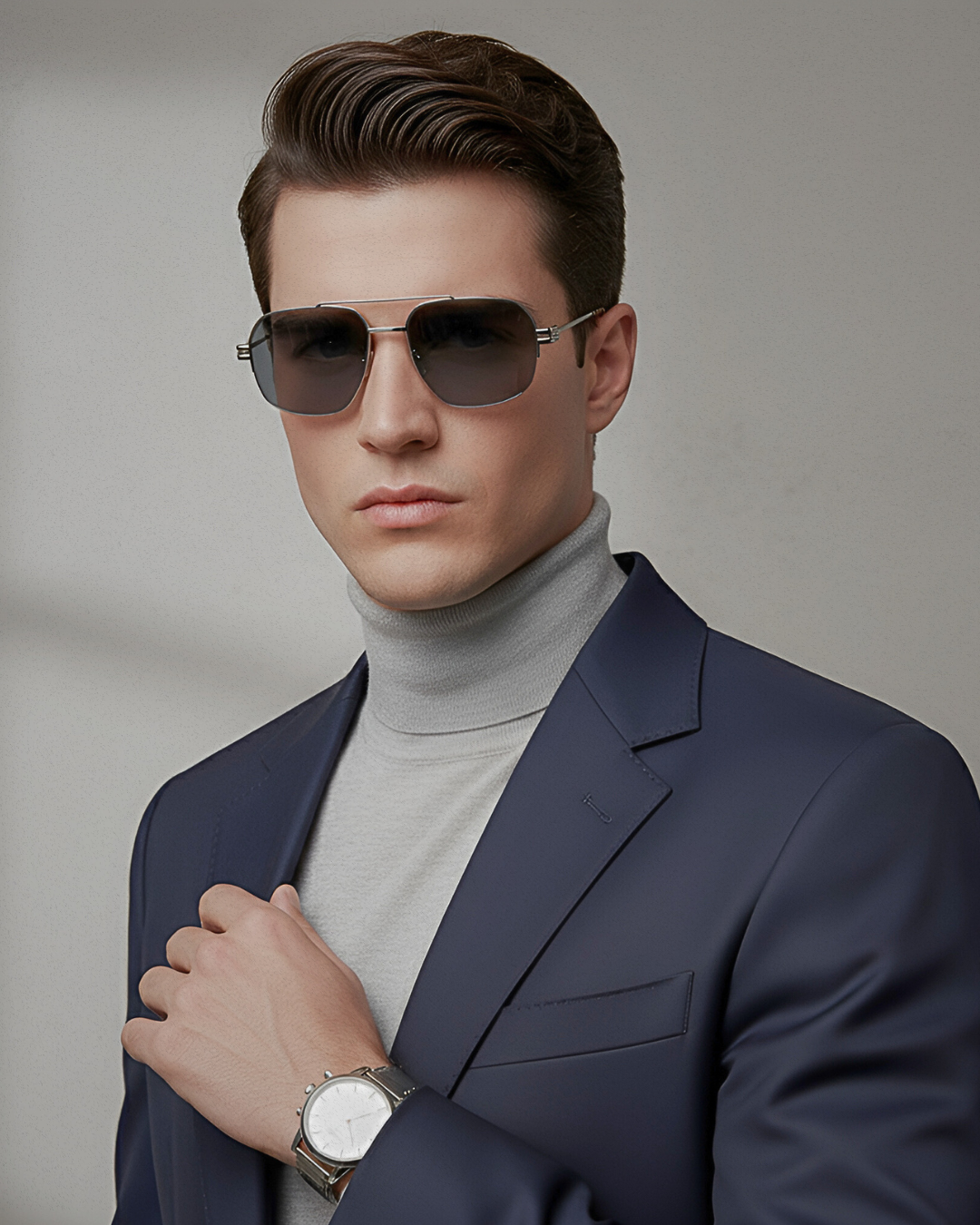 Lunettes de soleil aviateur noires audacieuses