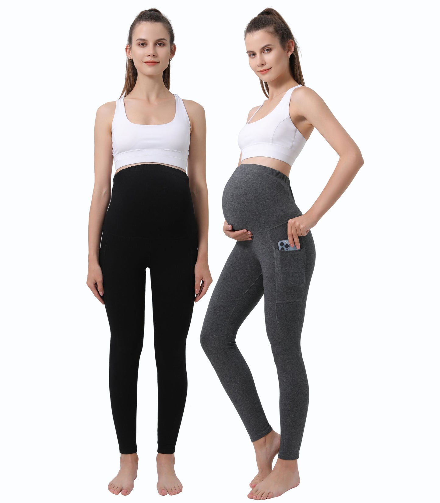 Pantaloni da yoga premaman con tasche (confezione da 2)