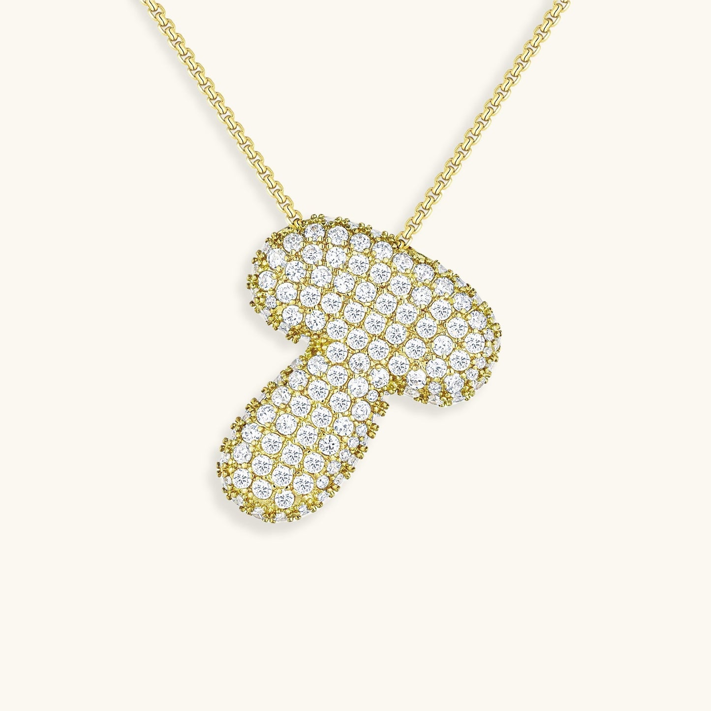 Personalized Initial Necklace | 18k Gold Plated with Diamond Simulant 39