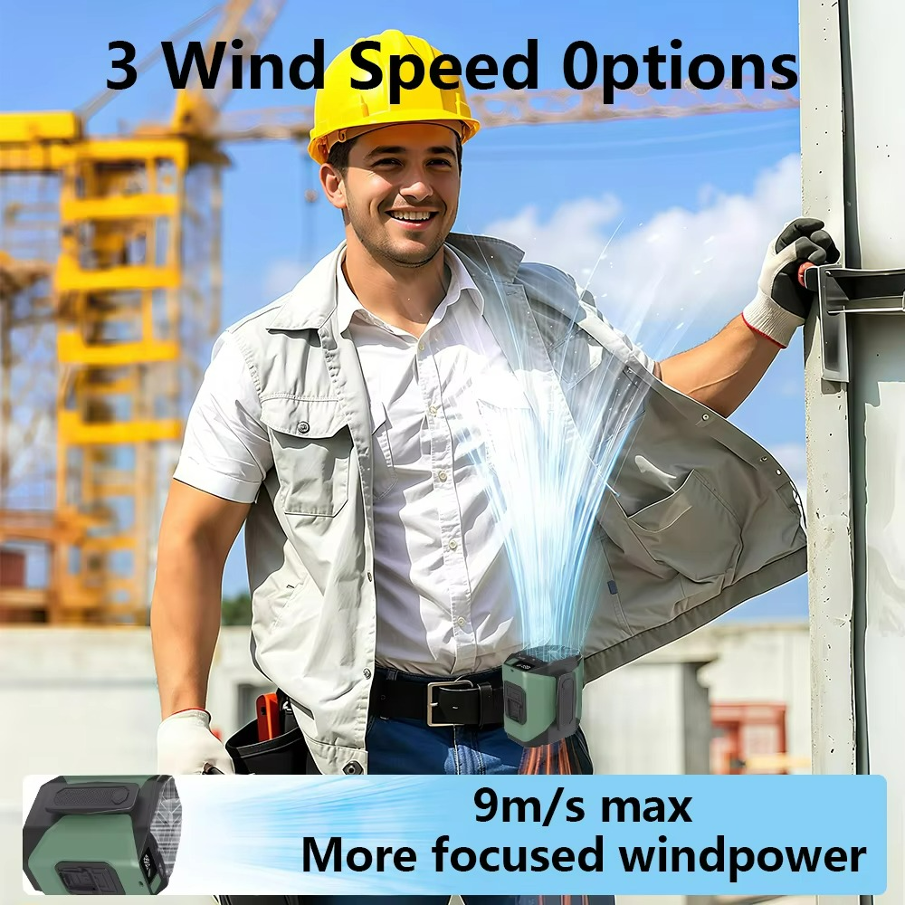 Portable Waist Fan | High-Velocity Cooling with 20000mAh Power Bank and Flashlight 8