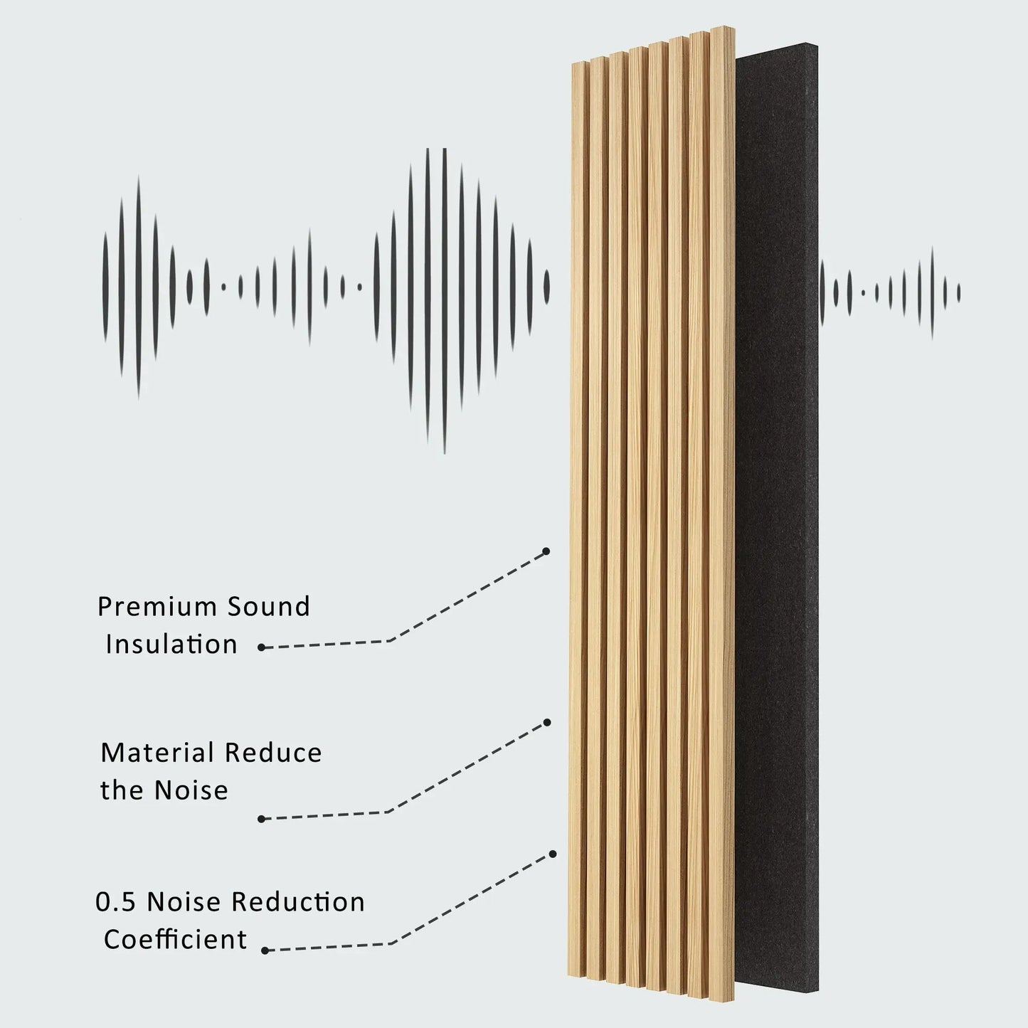 Luxus Natürliche Eiche Akustische Massivholz Lamellen Wandpaneele (2 Paneele pro Karton)