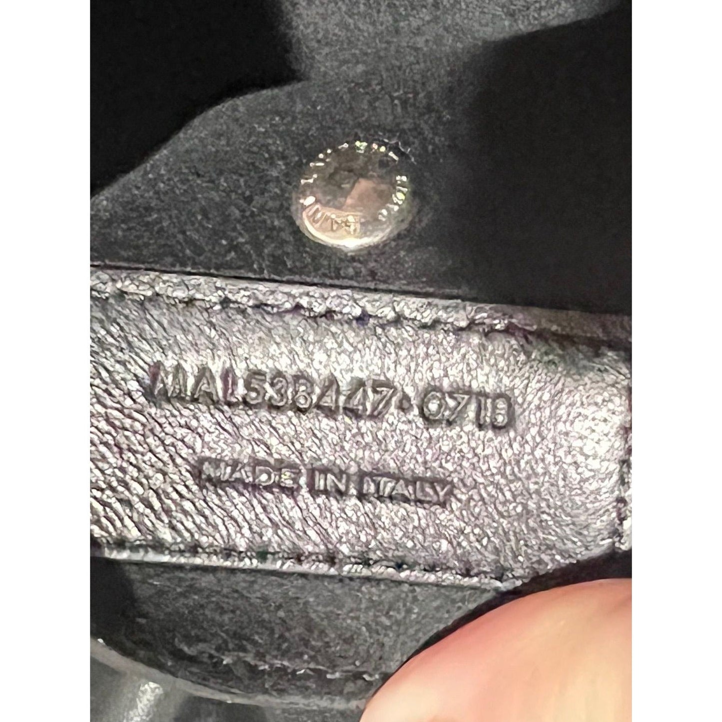 Saint Laurent lamsleren teddy trekkoord sac emmer tas