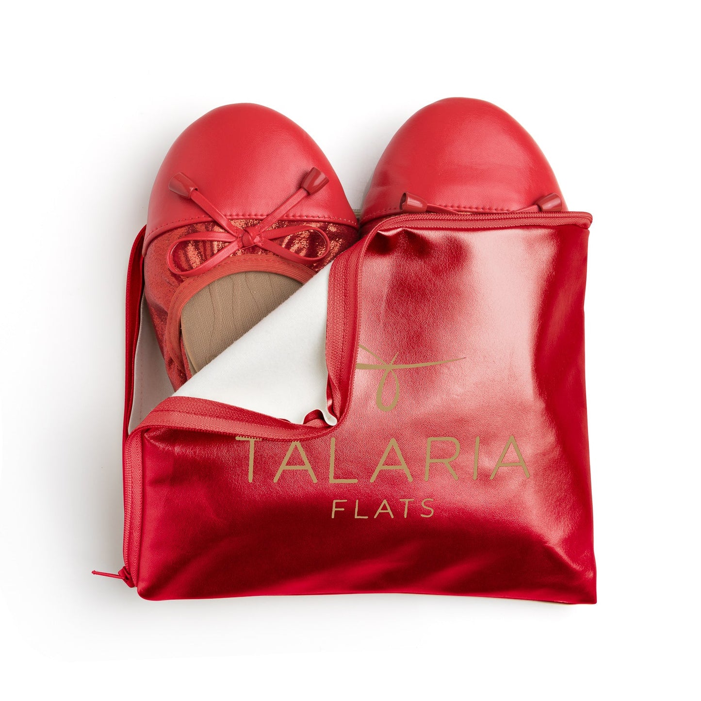 Premium rubinröda ballerinaskor