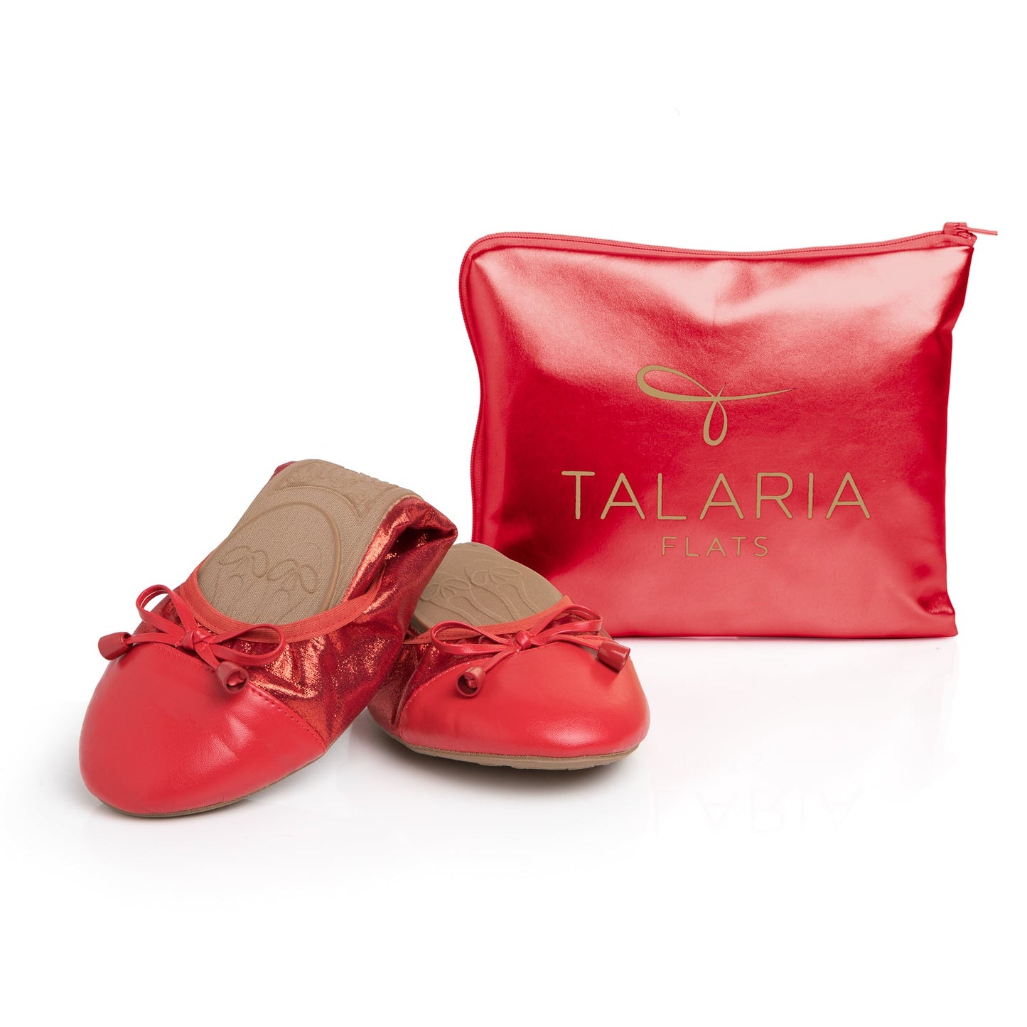 Premium rubinröda ballerinaskor