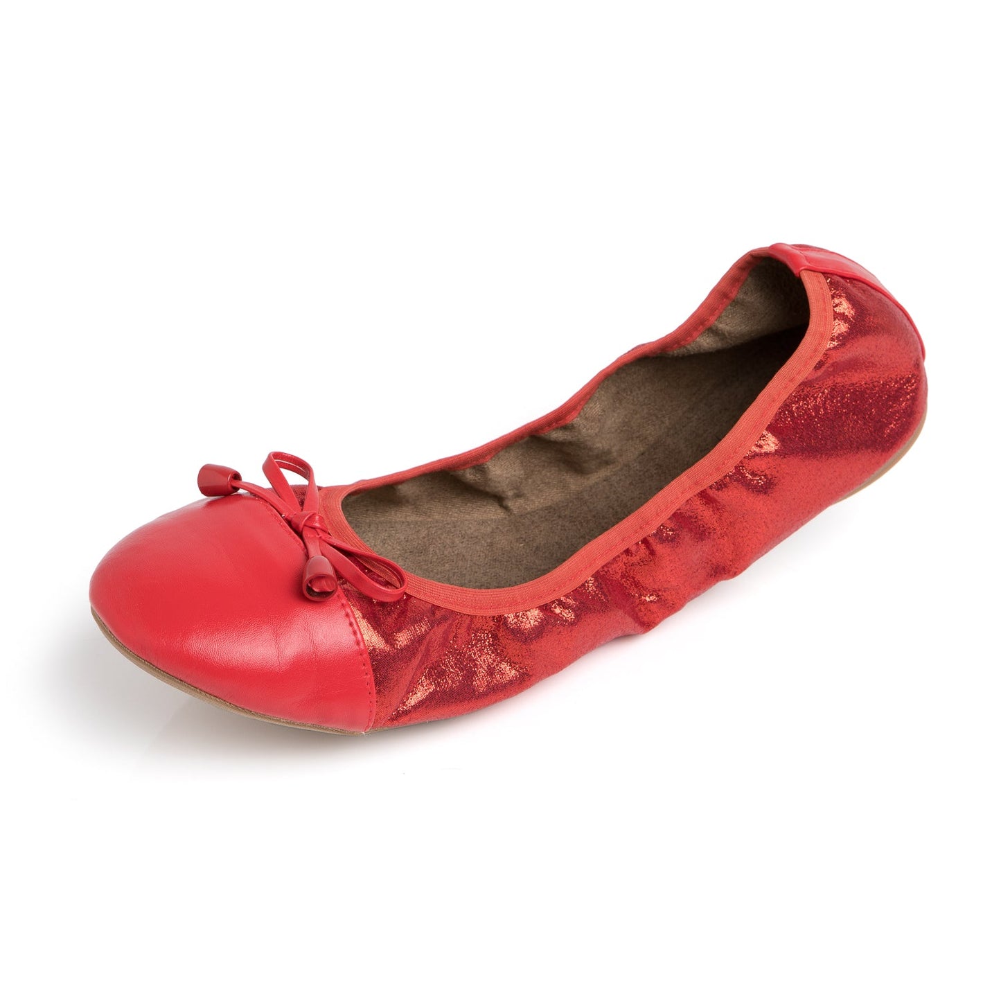 Premium rubinröda ballerinaskor