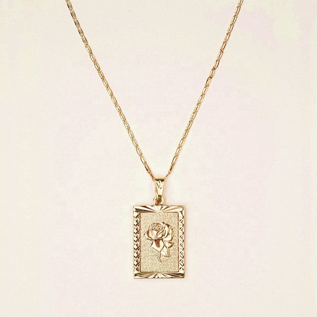 Rose Pendant Necklace | Tarnish Resistant 18K Gold/Silver Plated 2