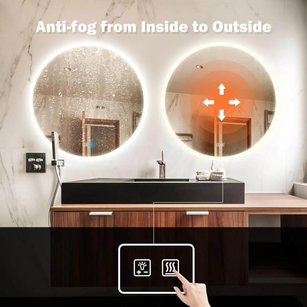 Ronde Achtergrondverlichte LED BADKAMERS Make-upspiegels Met Dimbare Verlichting
