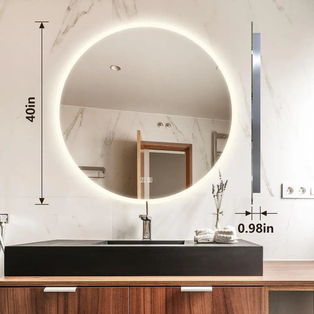 Ronde Achtergrondverlichte LED BADKAMERS Make-upspiegels Met Dimbare Verlichting