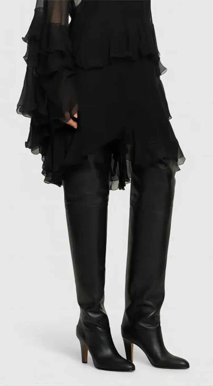 Over-the-Knee Boots | Plush Lined Genuine Leather with Elegant Heel 8