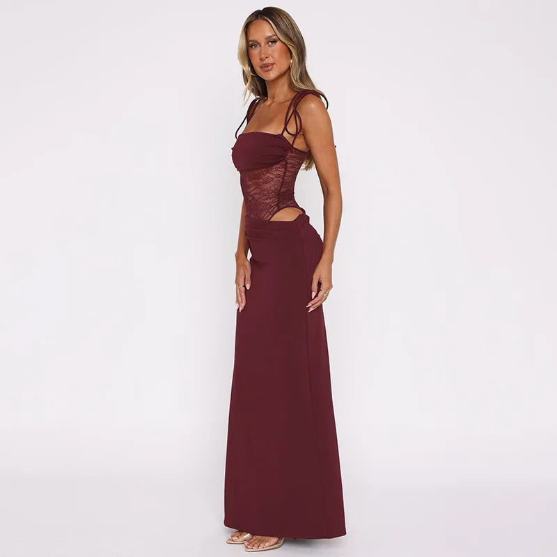 Lace Bodysuit Maxi Jurk