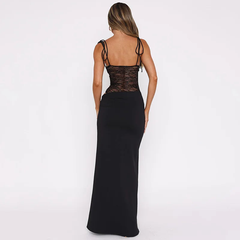 Lace Bodysuit Maxi Jurk