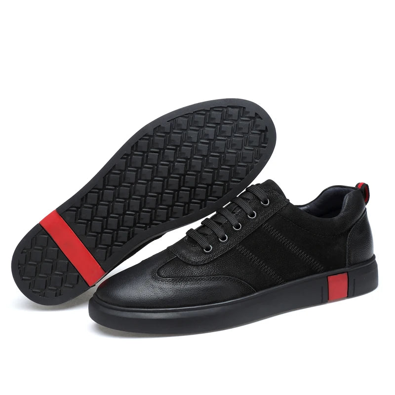 COSIMO | Herre Ægte Læder Sorte Sneakers