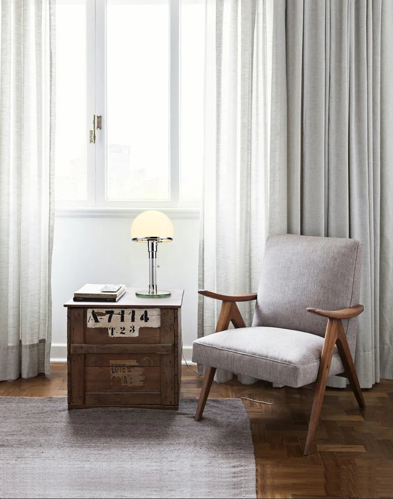 Bauhaus Glass Hemisphere Table Lamp