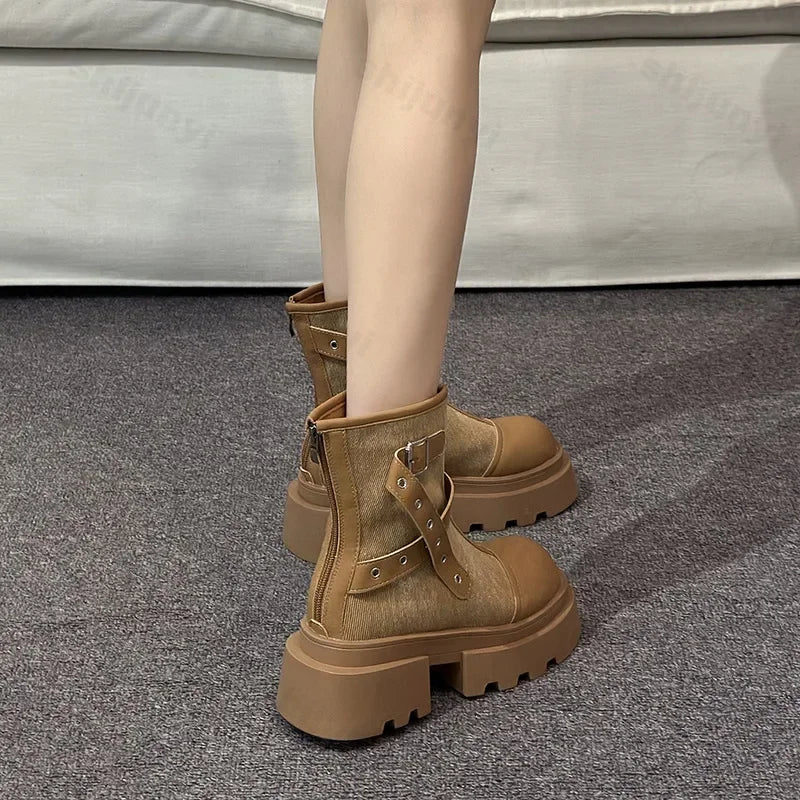 SHAE | Chunky Belted Ankle Boot