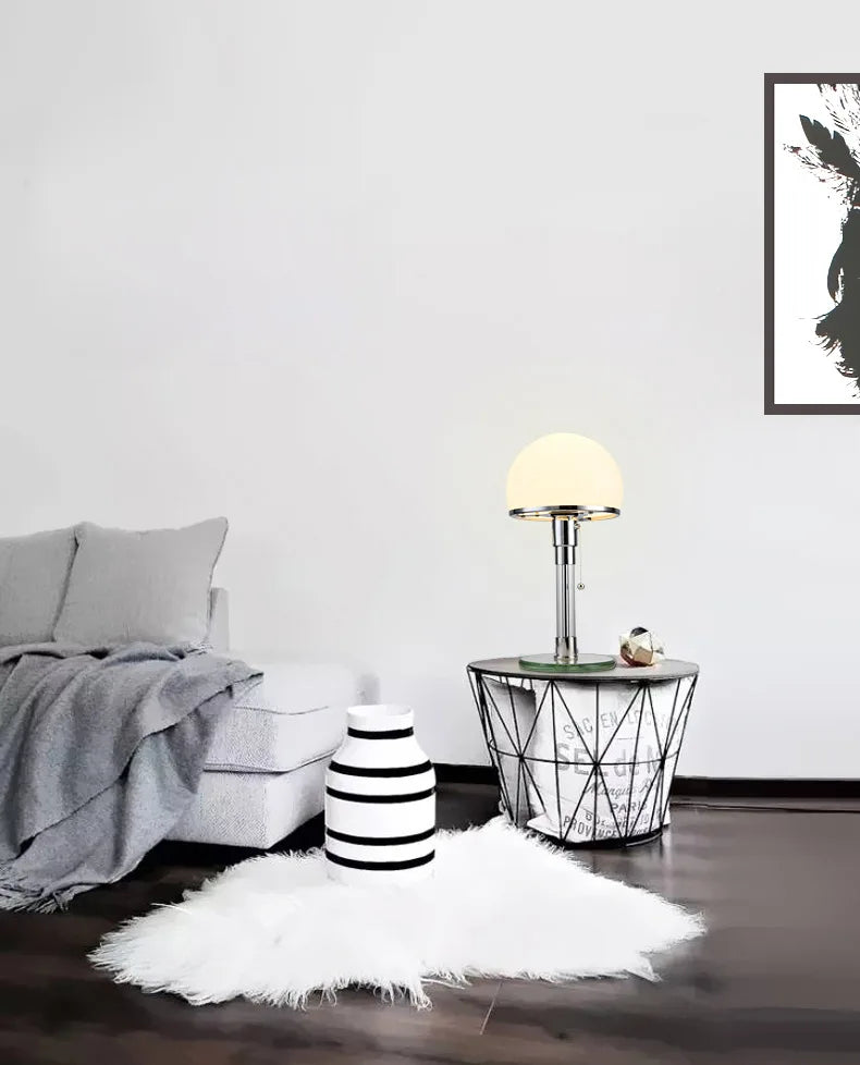 Bauhaus Glass Hemisphere Table Lamp