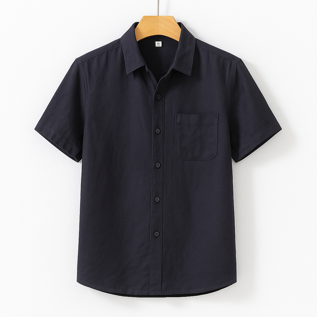 Short Sleeve Linen Shirt | Breathable Fabric with Chest Pocket for Summer Comfort 5