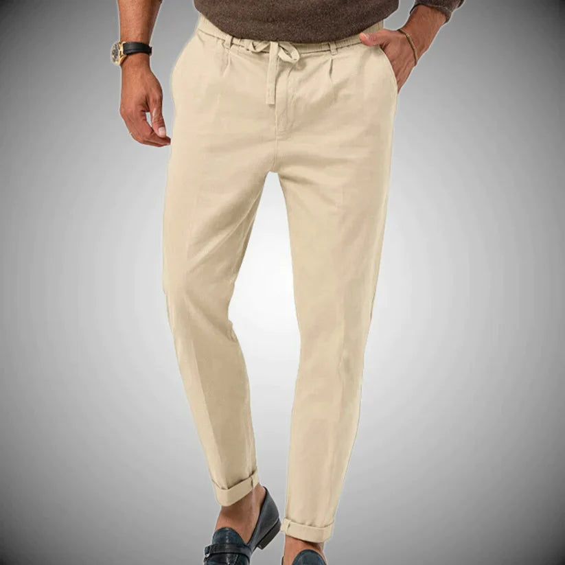Slim-Fit Men's Linen Trousers | Lightweight & Breathable All-Season Comfort 1