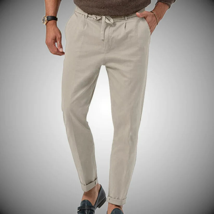 Slim-Fit Men's Linen Trousers | Lightweight & Breathable All-Season Comfort 3