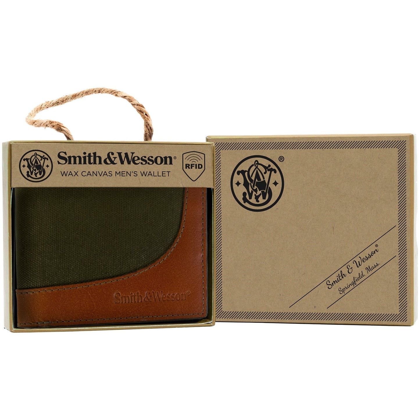 Smith & W vaxad canvas bi-fold plånbok
