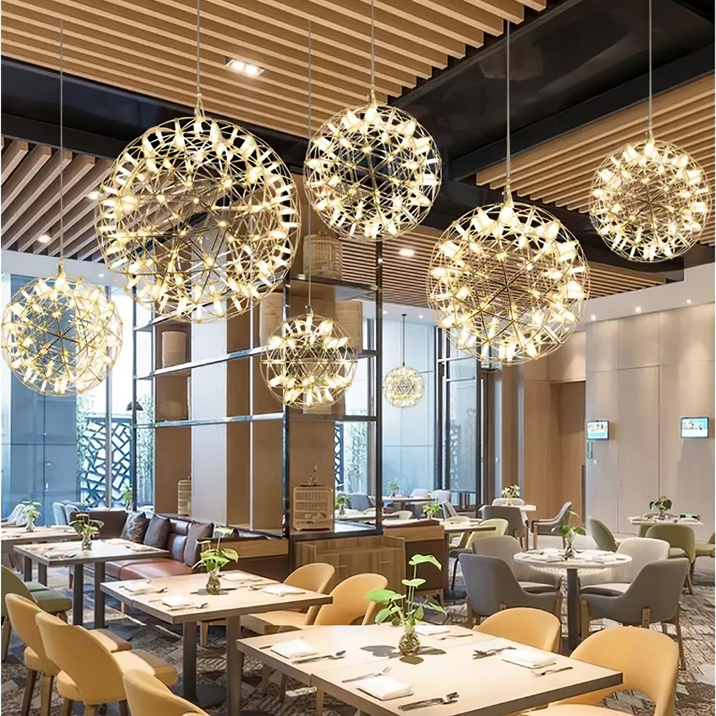 Spark Ball Pendant Light | Elegant Sphere Design with LED Illumination 7