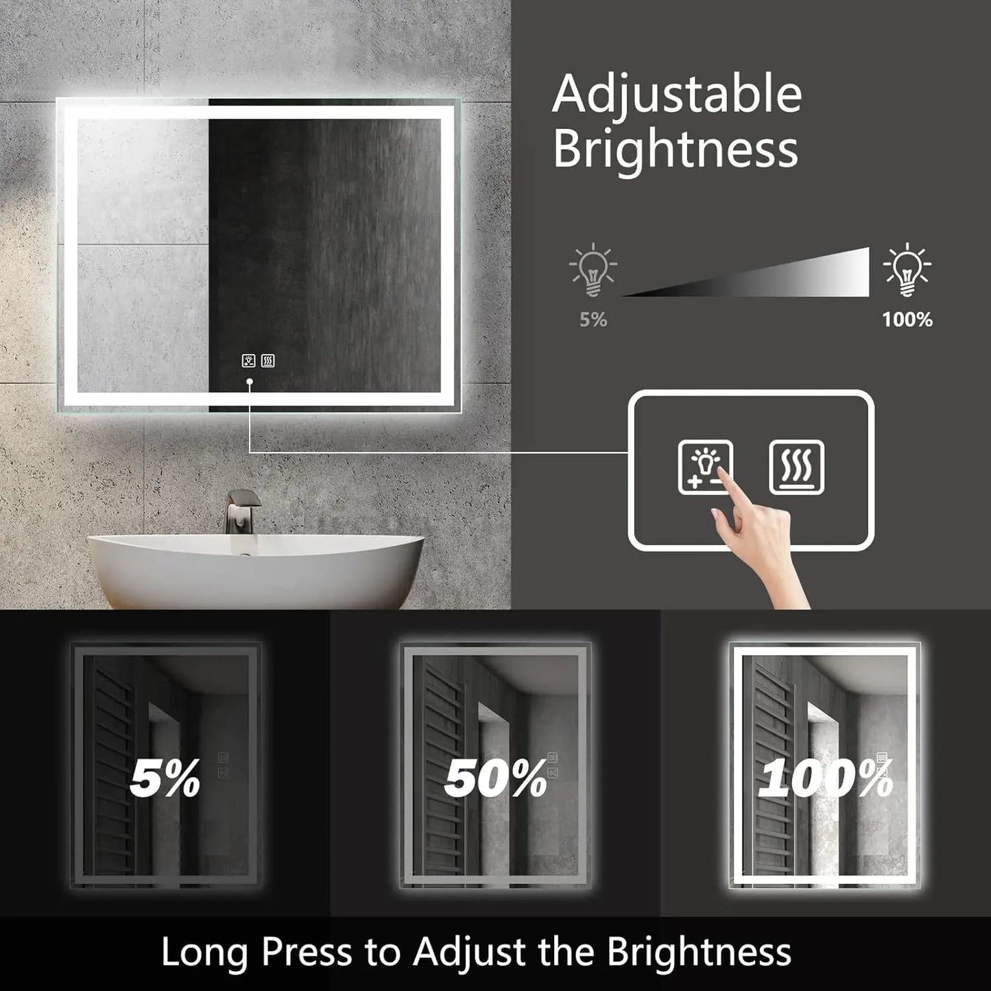 Standard Center Glow LED baderomsspeil