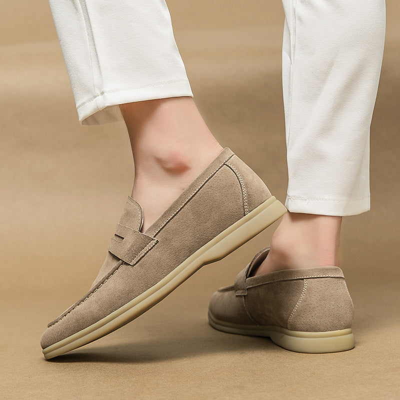Suede Loafers | Dual-Layer Pigskin Upper with Comfortable Rubber Sole 7