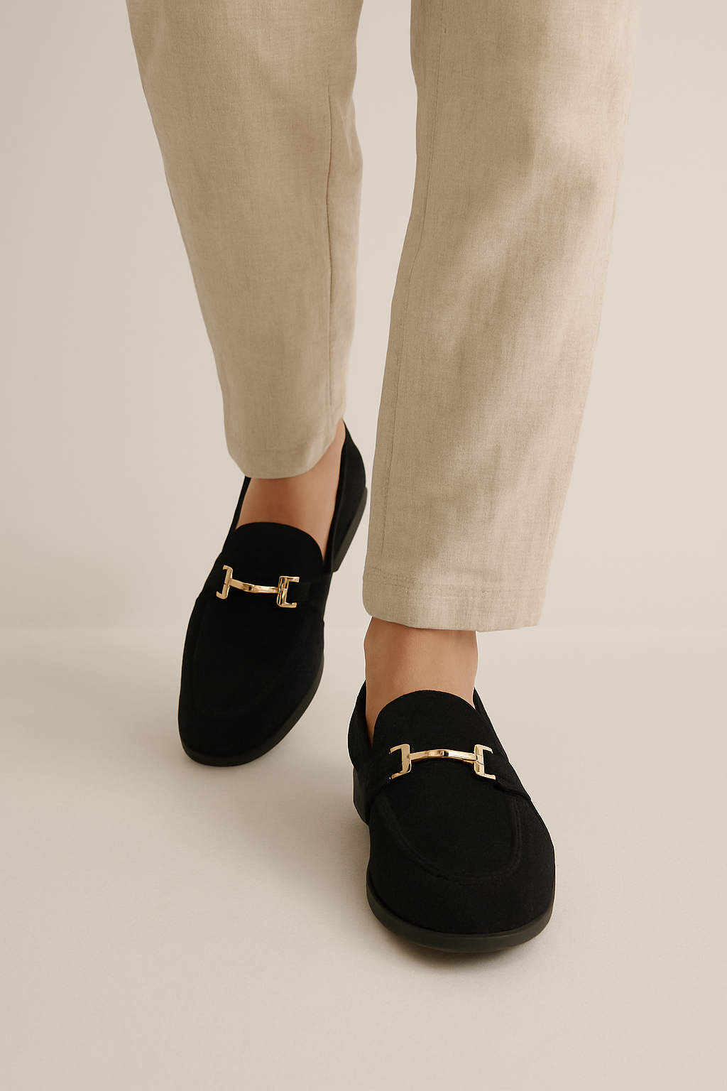 Suede Loafers for Men | Elegant Design with Gold Buckle Accent 1