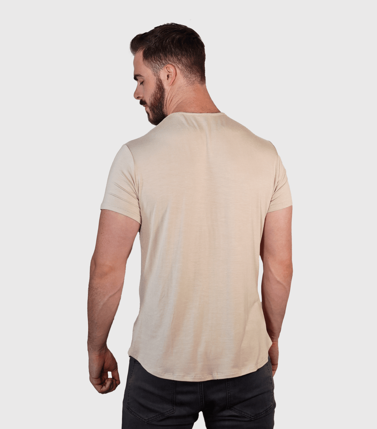 Bamboo Swift T-skjorte med buet kant - Sandstone