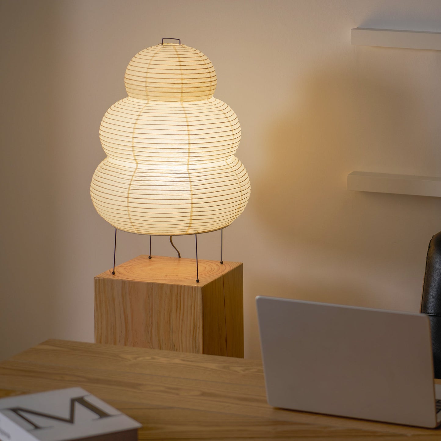 Table Lamp | Elegant Japanese Lantern Design with Soft Mulberry Paper Light 4
