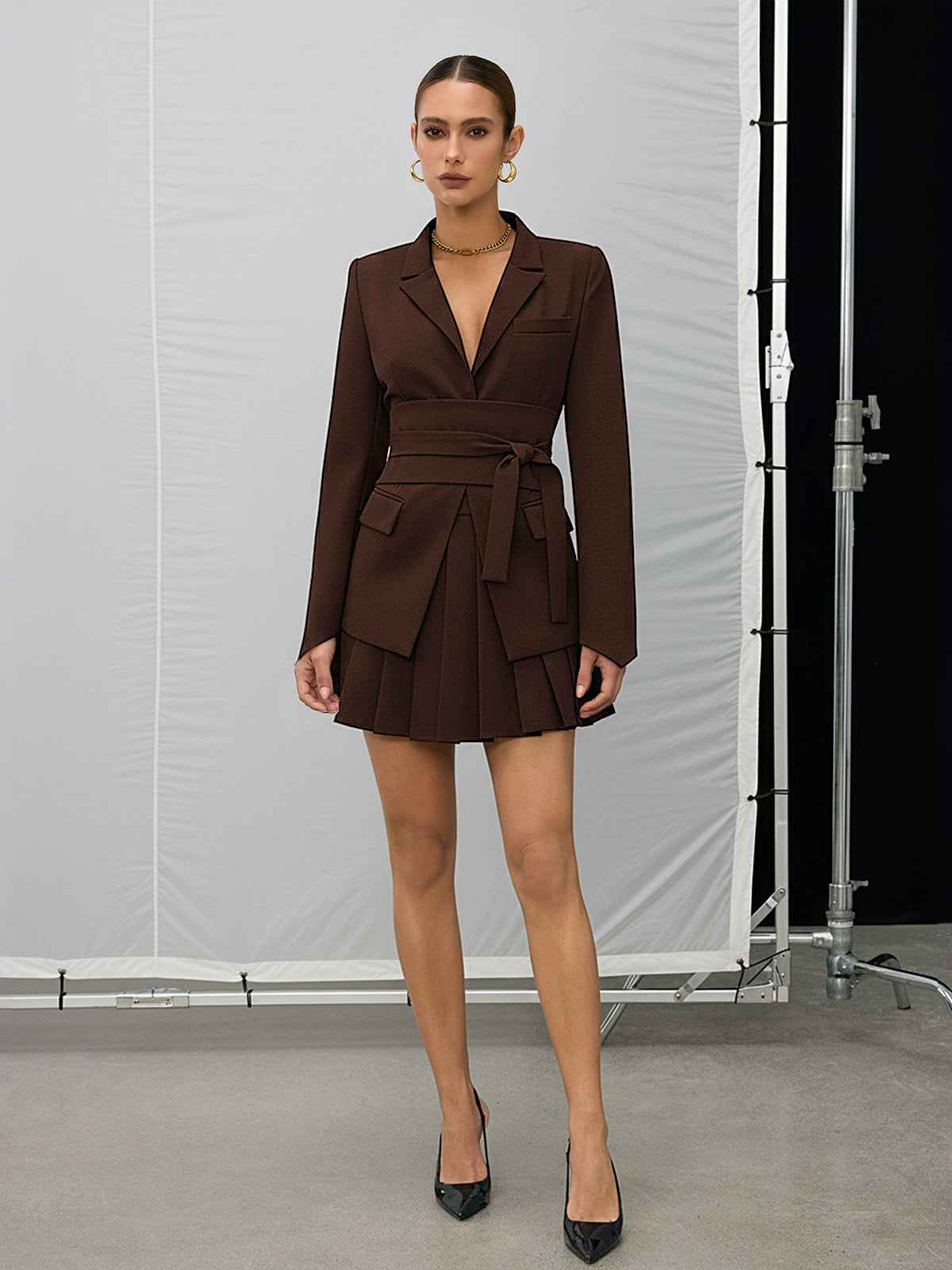 Tailored Double-Breasted Blazer | Cinched Waist for Flattering Fit 7