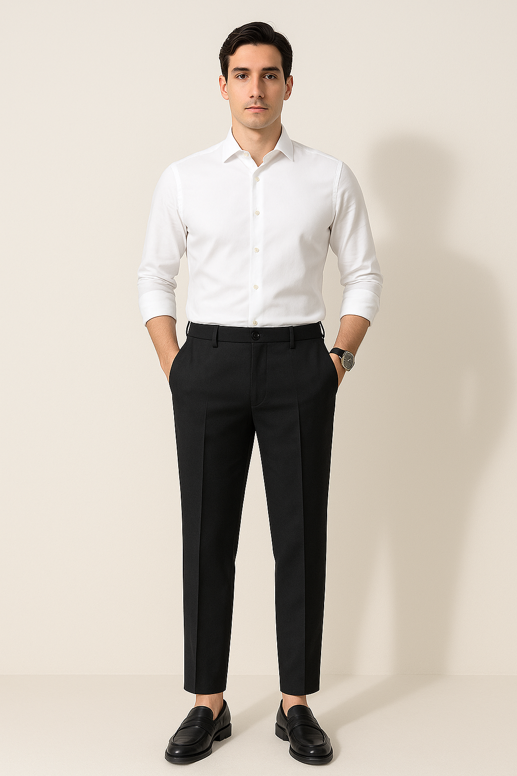 Tailored Men's Dress Pants | Slim Fit with Pleat for Elegant Style 1