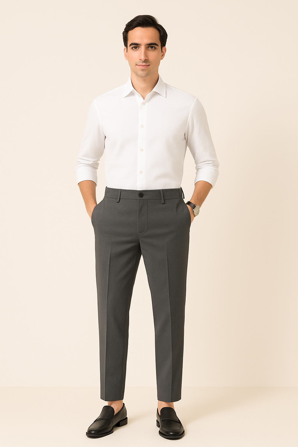 Tailored Men's Dress Pants | Slim Fit with Pleat for Elegant Style 2