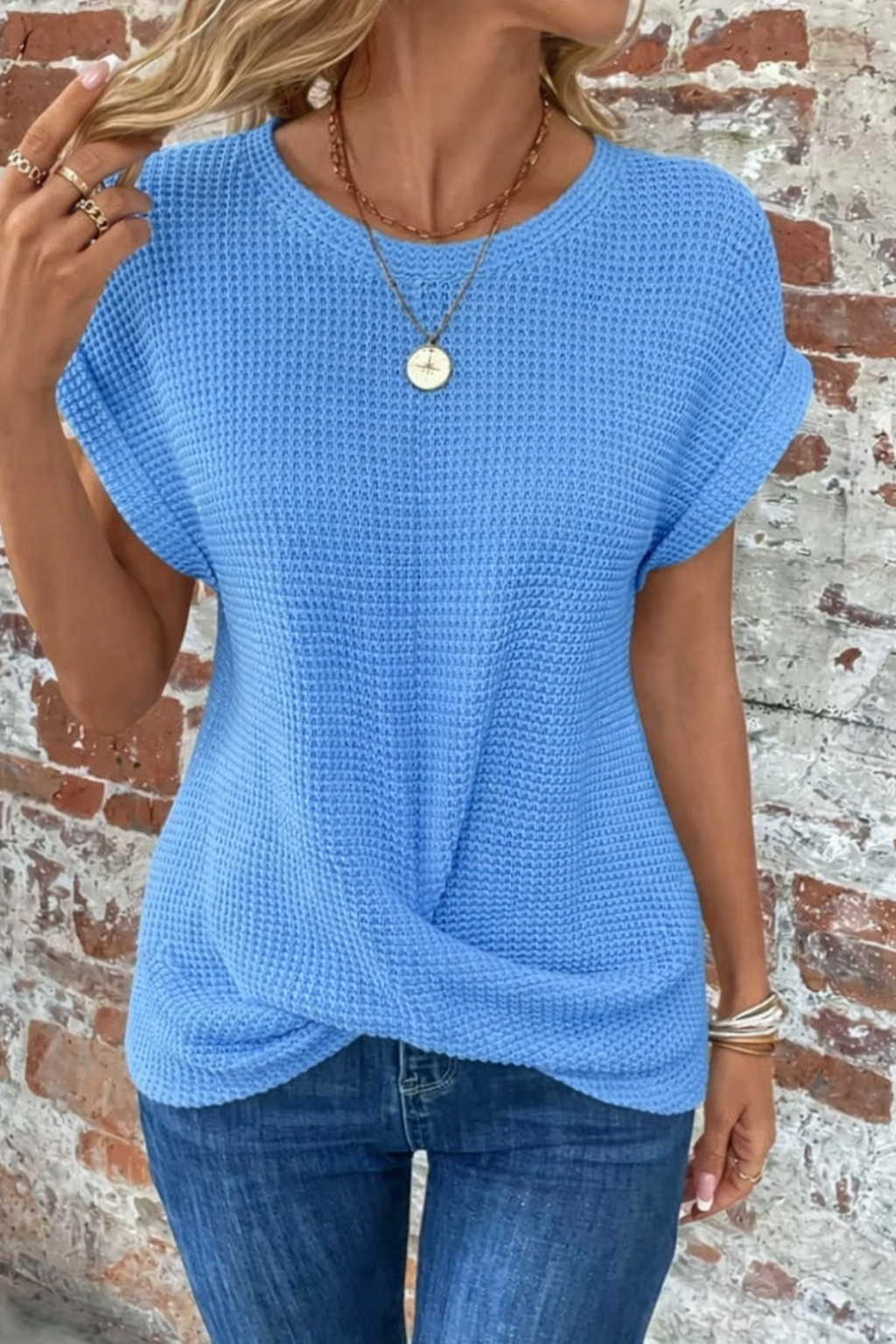 Textured Waffle Knit Top | Effortless Casual Style 9