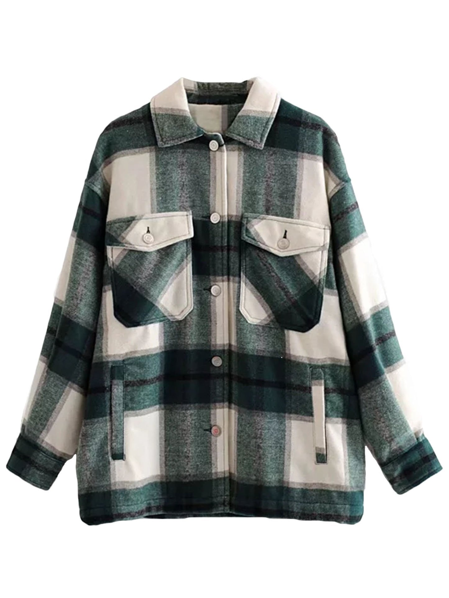 Thick Plaid Shirt Jacket | Versatile Shacket with Button Front 2