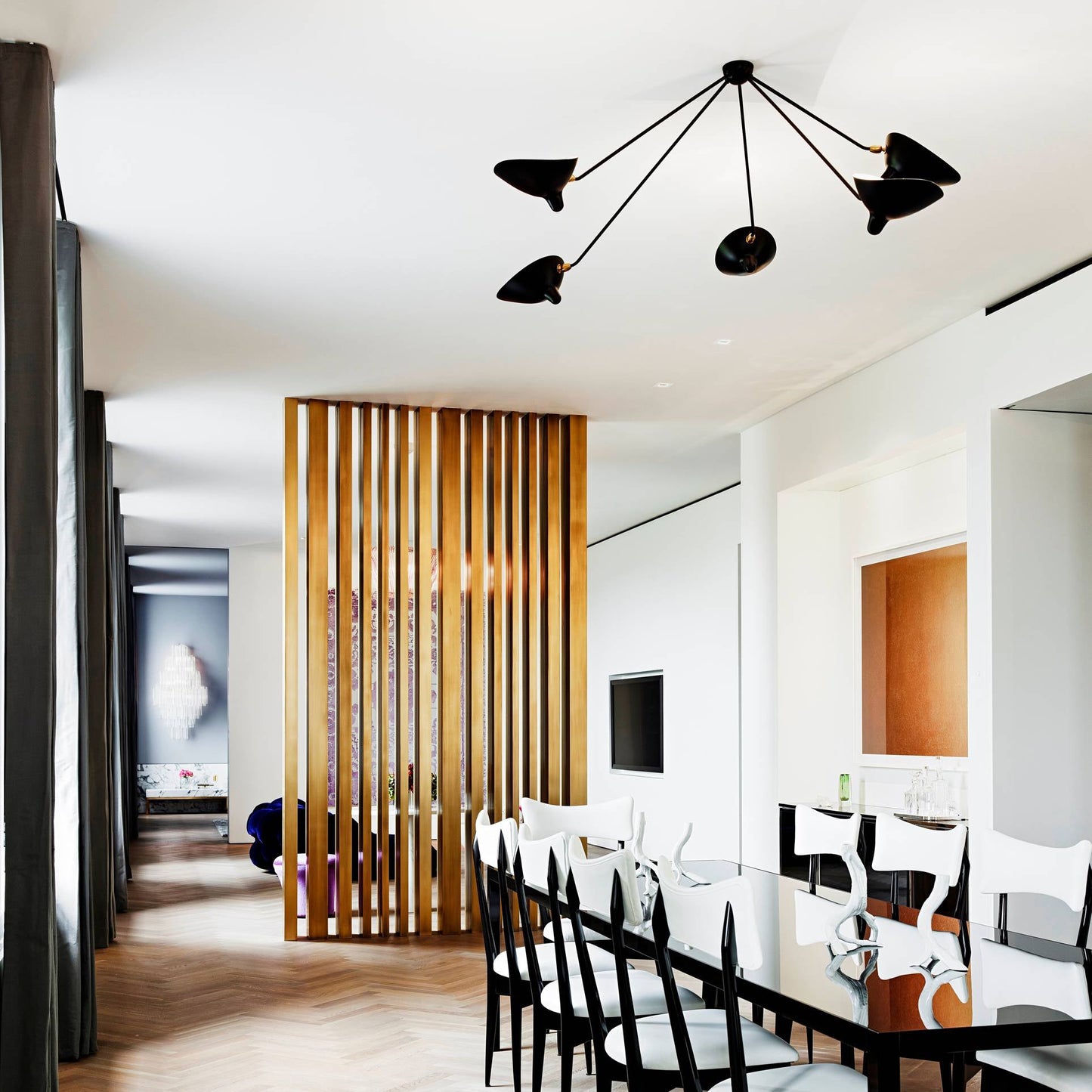Three Arm Ceiling Lamp | Sculptural Design with Dynamic Aesthetics 2