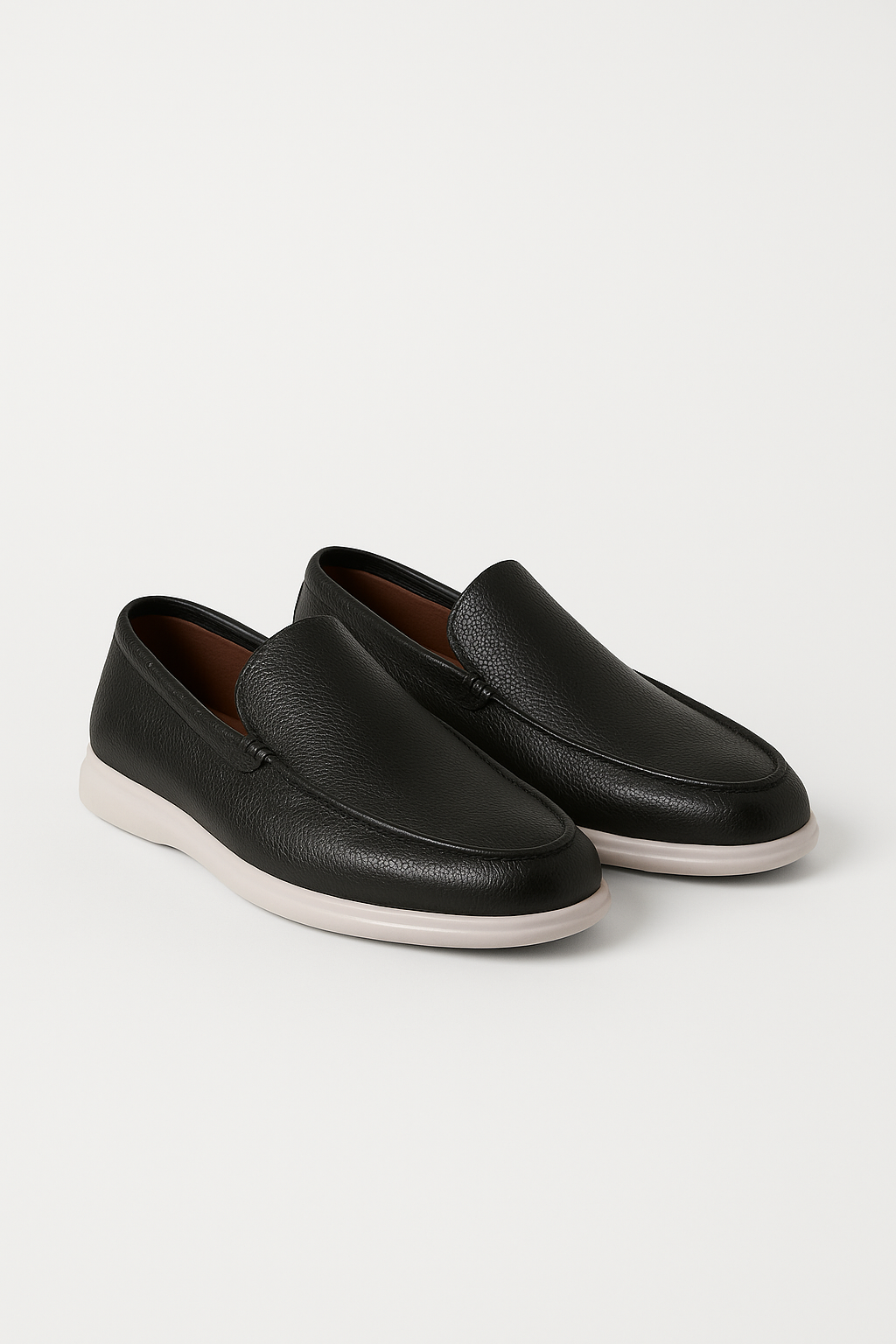 Two-Tone Leather Loafers for Women | Stylish Comfort with Flexible Sole 0