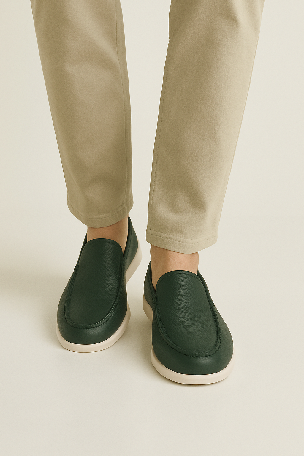 Two-Tone Leather Loafers for Women | Stylish Comfort with Flexible Sole 2