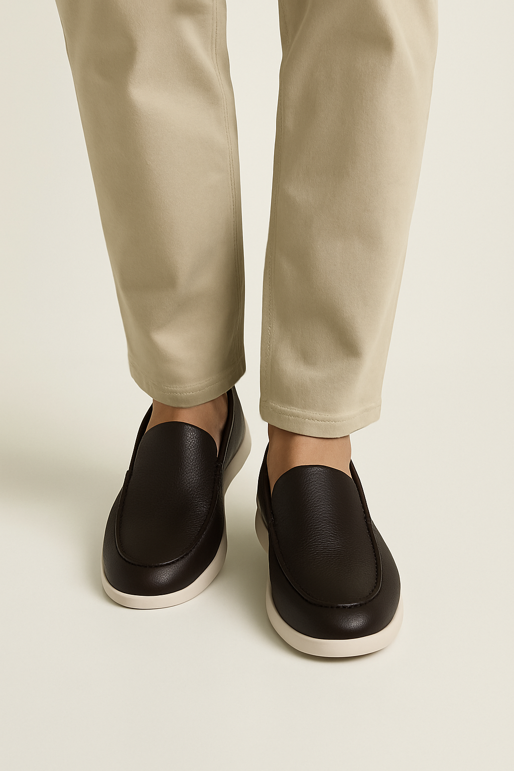 Two-Tone Leather Loafers for Women | Stylish Comfort with Flexible Sole 8