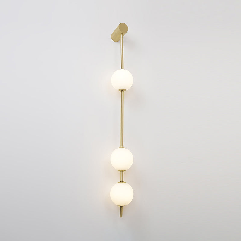 Vertical Balls Wall Lamp | Elegant Brass Sconce with Adjustable Height 0