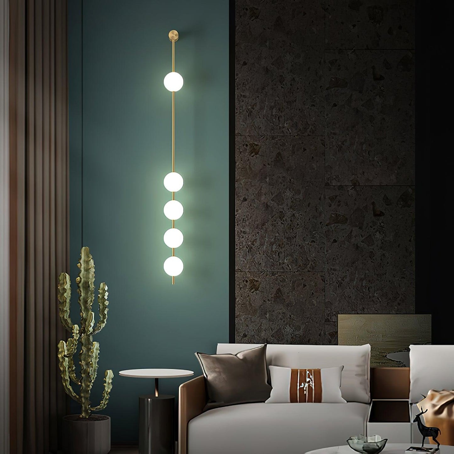 Vertical Balls Wall Lamp | Elegant Brass Sconce with Adjustable Height 3