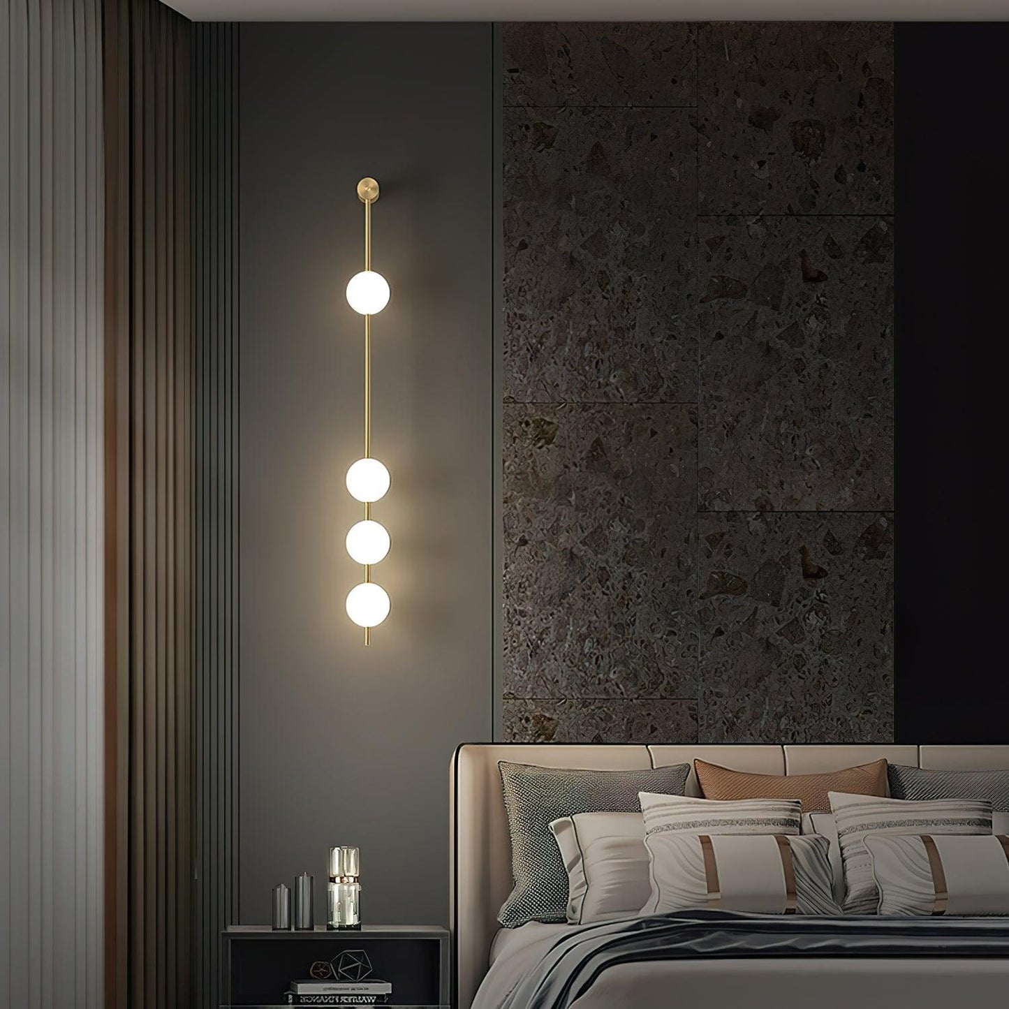 Vertical Balls Wall Lamp | Elegant Brass Sconce with Adjustable Height 4