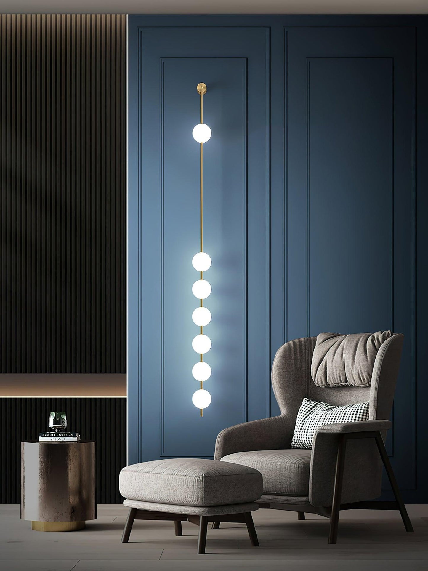Vertical Balls Wall Lamp | Elegant Brass Sconce with Adjustable Height 5