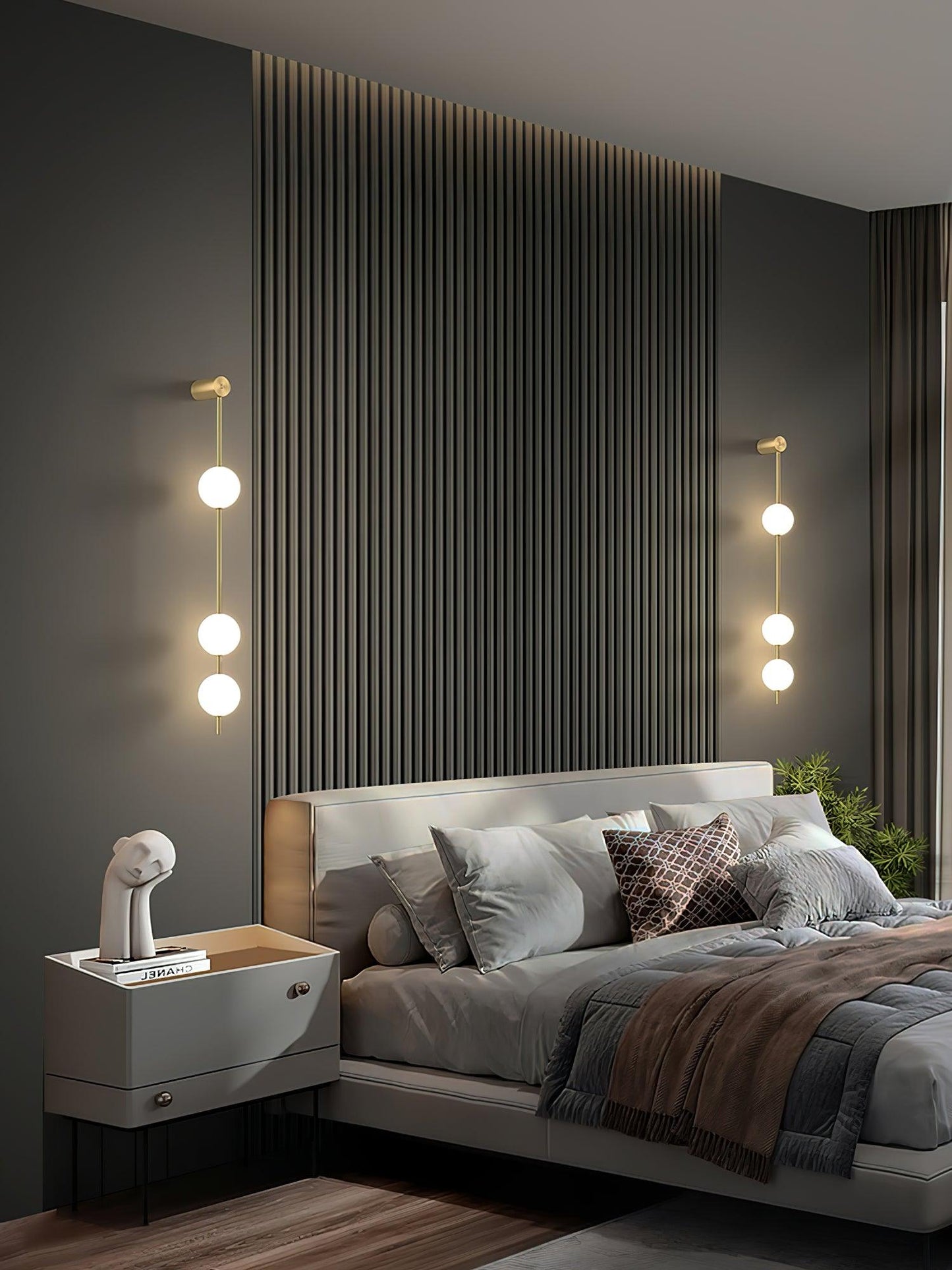 Vertical Balls Wall Lamp | Elegant Brass Sconce with Adjustable Height 6